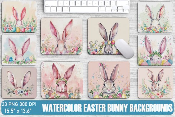 Charming Easter Bunny with Flowers Backgrounds for Spring Projects