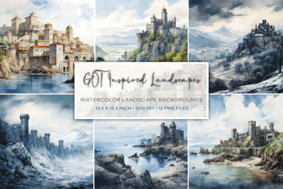 GOT Inspired Watercolor Backgrounds for Designers