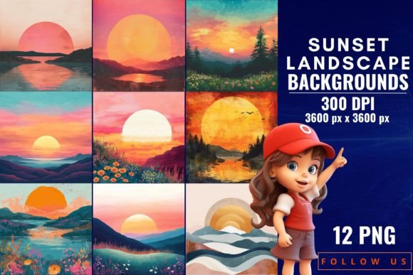 Transform Your Projects with Sunset Landscape Backgrounds