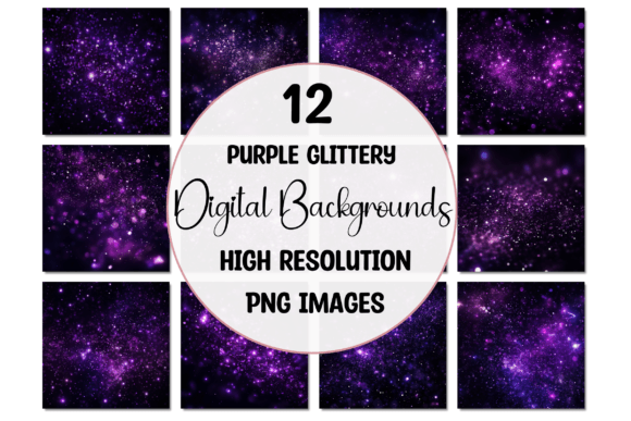 Unleash Creativity with Purple Glittery Digital Backgrounds