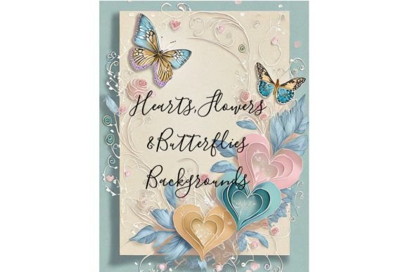 Whimsical Watercolor Designs: Hearts, Flowers & Butterflies